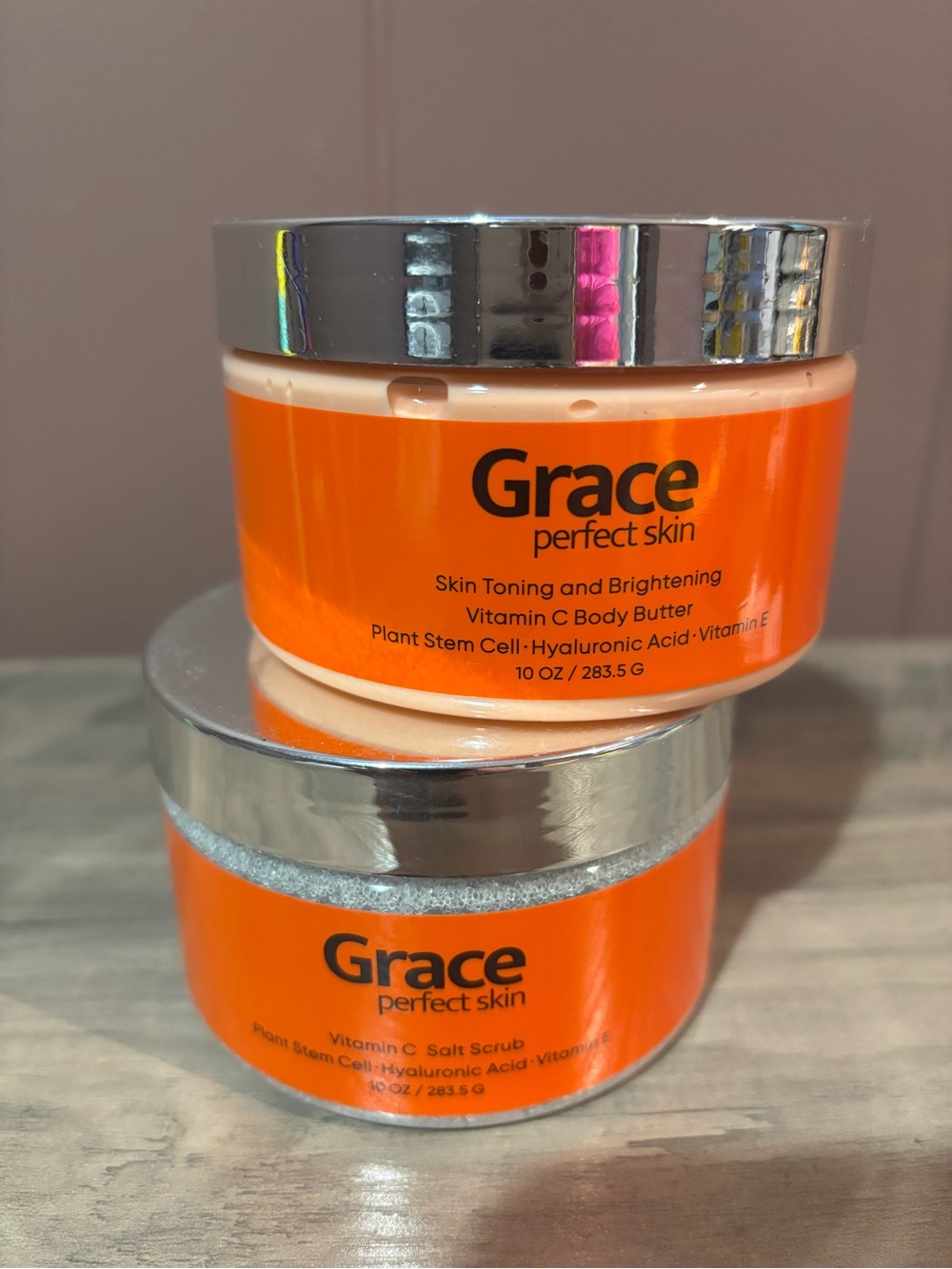 Grace Perfect Skin Vitamin C Skincare body butter and scrub